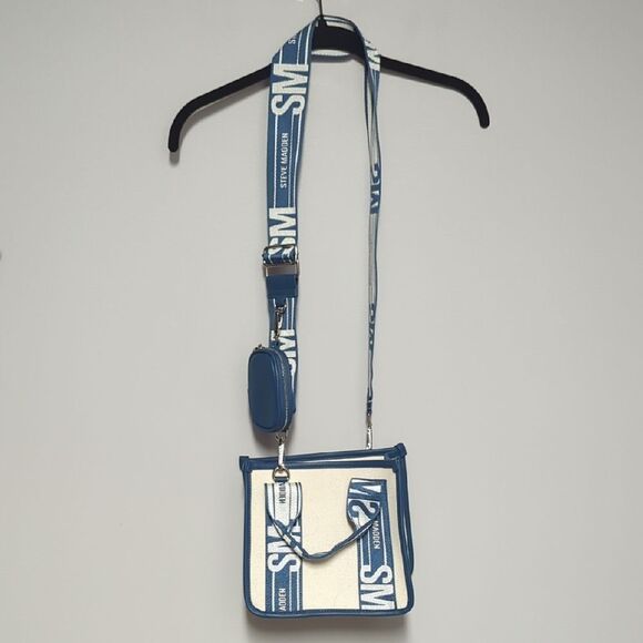 Steve Madden Handbags - Steve Madden Blue and White Crossbody Bag